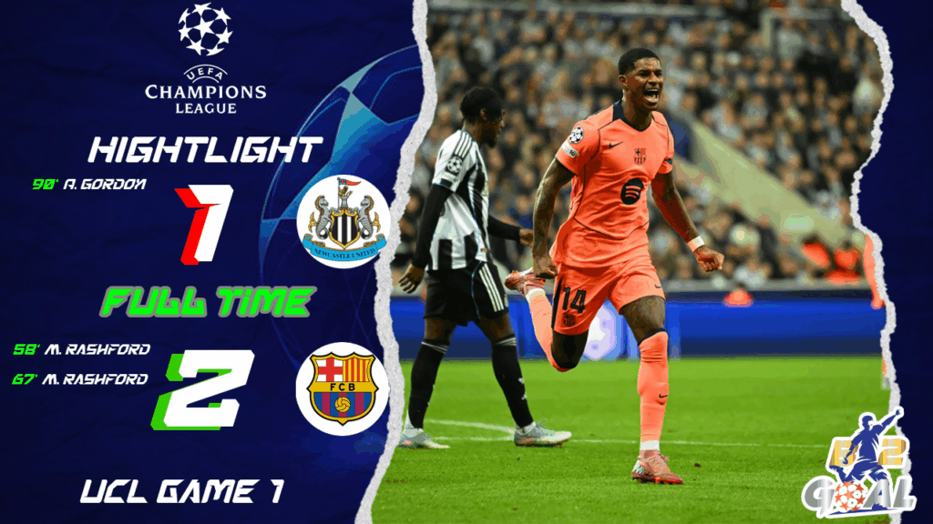 Highlights UEFA Champions League (Game1) นิวคาสเซิ่ล ยูไนเต็ด 1-2 บาร์เซโลน่า (19-09-68)
